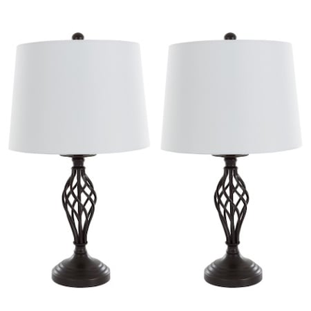 Hastings Home Table Lamps Set of 2, Spiral Cage Design (2 LED Bulbs included) by Hastings Home 135294CLM